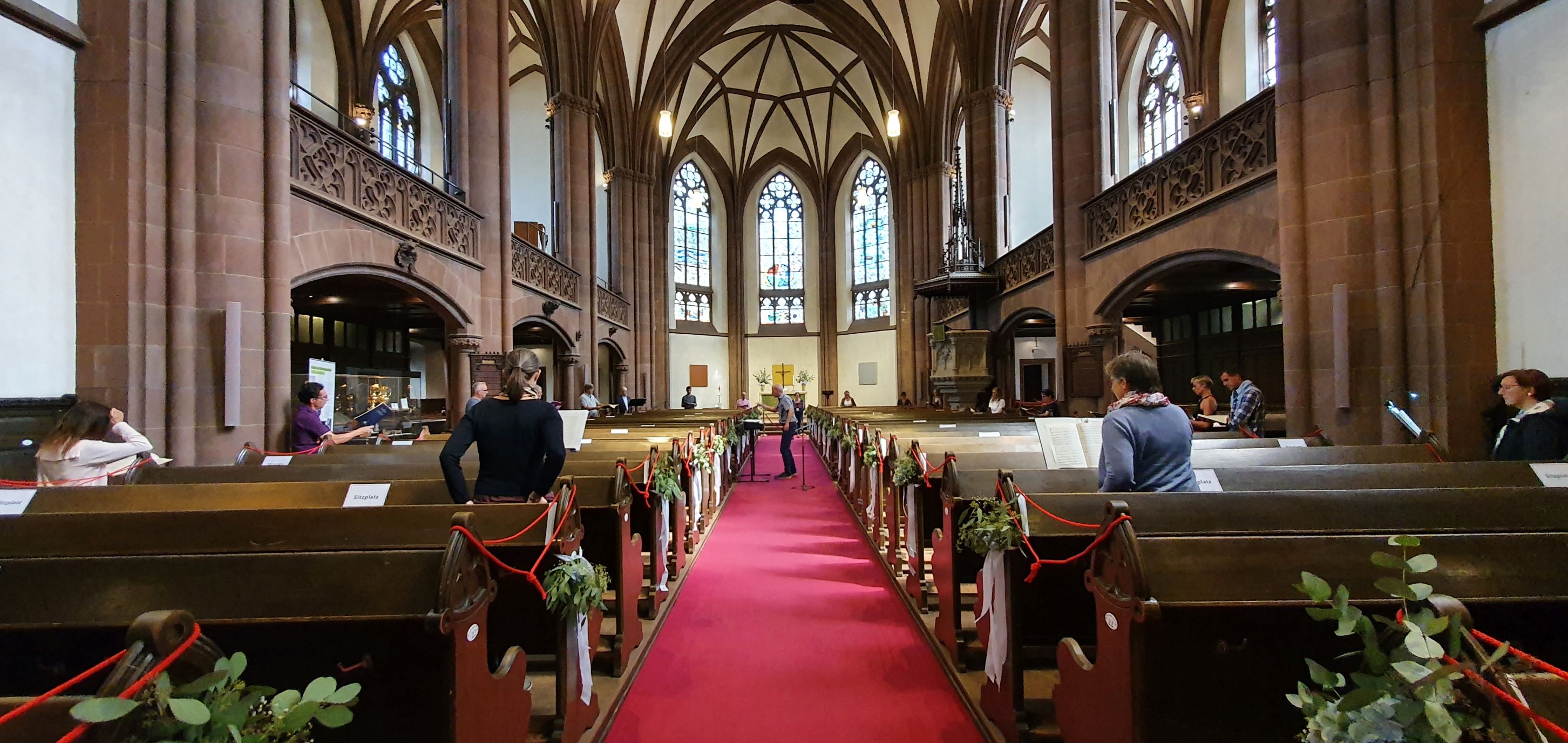 Probe zum Chorkonzert in der Dreikönigskirche in Zeiten der COVID-19-Abstandsgebote - September 2020